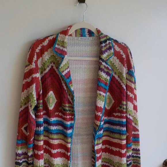Misslook Jacket - Large - Lightweight - Colorful - Aztec - Long Sleeve (445) - Picture 2 of 7